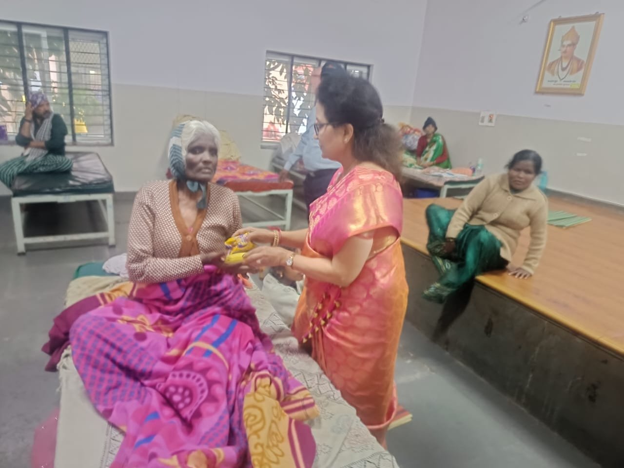 Blood donors relaxing after donation