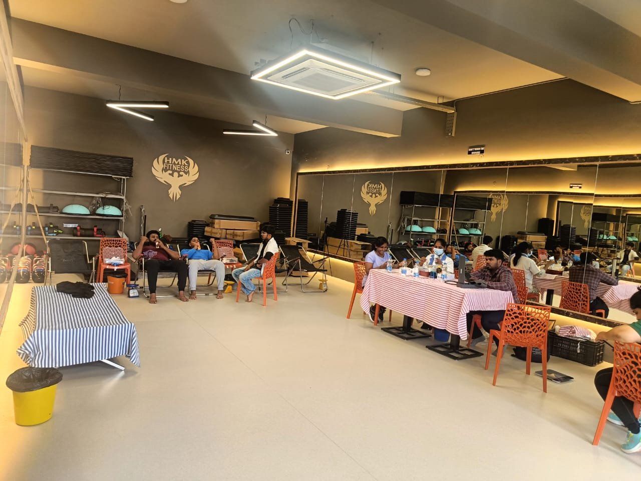 A voluntary blood donation drive hosted at an institution